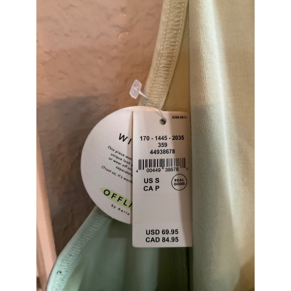 Aerie OG Cotton Racerback Jumpsuit Light Green Small New With Tags - Picture 6 of 7